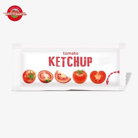 Zoete en zure ketchup, 18 gram pure natuurlijke tomatenzakjes voor de saus.
