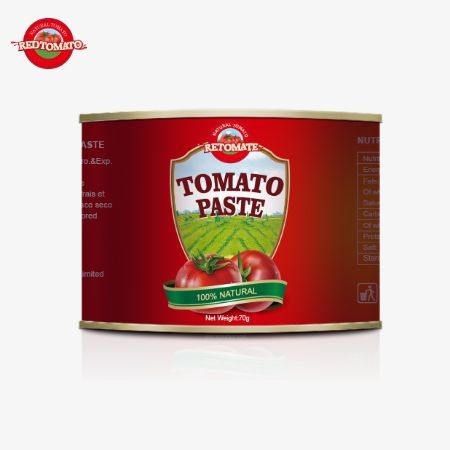 Gemakkelijk verpakt 70g blik van zoete en zure tomatenpasta met een gebruiksvriendelijk hard dekselontwerp