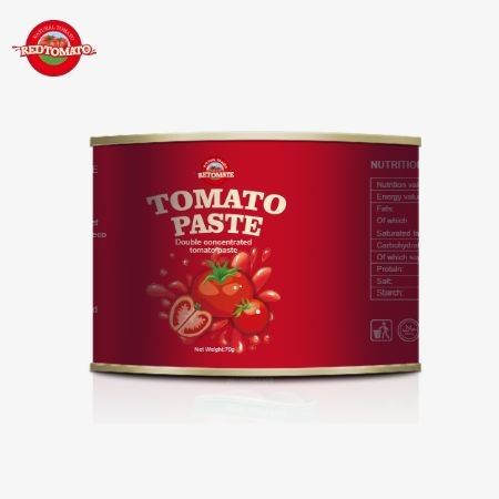 70 g blik van tomatenpastaconcentraat met een gemakkelijk te openen deksel, ontworpen voor een betere gebruiker