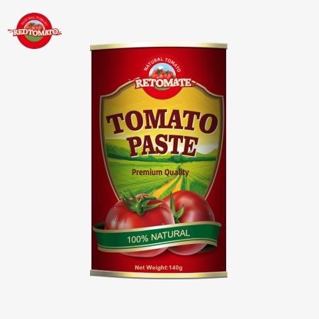 140 g tomatenpasta in blik met een innovatief gemakkelijk open deksel volgens de HACCP-normen