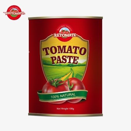 Voldoet aan de ISO HACCP en BRC normen en aan de FDA productie normen 198 g tomatenpasta in blik