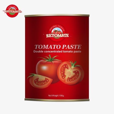 Voldoet aan de ISO HACCP en BRC normen en aan de FDA productie normen 198 g tomatenpasta in blik