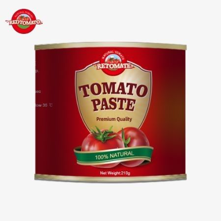 OEM 210g ingeblikte tomatenpasta voor fabrieksprijs Voldoet aan de ISO HACCP en voedselnormen erkend door de FDA