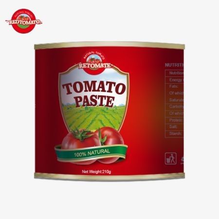 210 g ingeblikte tomatenpasta wordt geproduceerd in overeenstemming met ISO HACCP BRC en FDA productie normen