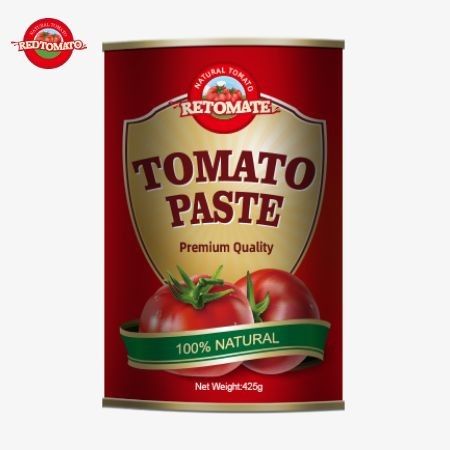 De productie van 425 gram tomatenpasta-blikjes voldoet aan de internationale normen van ISO HACCP BRC en FDA.