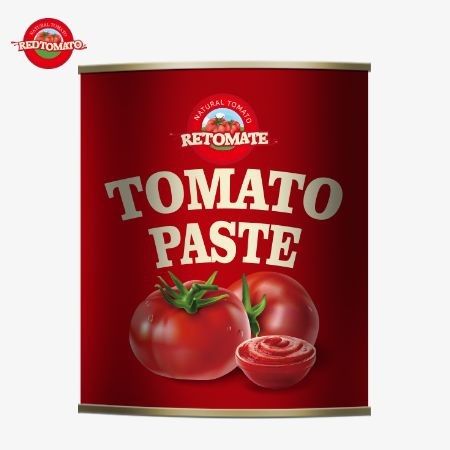 800 g ingeblikte tomatenpasta die voldoet aan internationale kwaliteits- en veiligheidsnormen, waaronder ISO HACCP BRC en FDA
