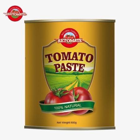 Onze 800 g tomatenpasta voldoet aan de ISO HACCP BRC en FDA internationale kwaliteitsnormen.