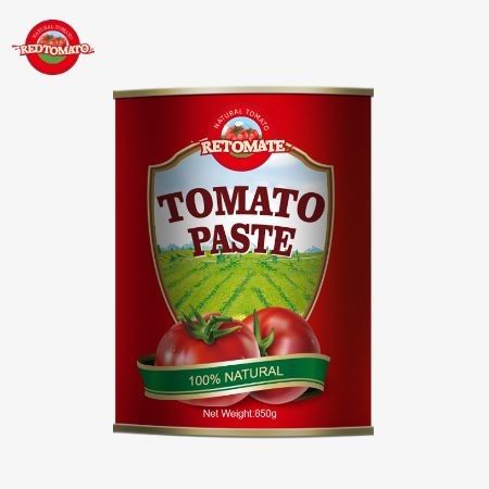 Met zorgvuldigheid vervaardigd in China Onze superieure kwaliteit 850g tomatenpasta in blikken heeft een 28/30% Brix concentratie