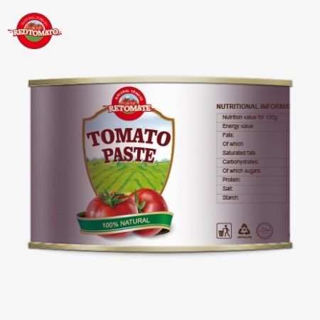 Hoogwaardig 2200 g ingeblikt tomatenproduct Halal-gecertificeerd voor Afrikaanse moslimkeuken met 28-30% geconcentreerde tomaten
