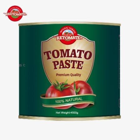 4500 g ingeblikte tomatenpasta voldoet aan de ISO HACCP en BRC normen en voldoet aan de FDA productie standaard