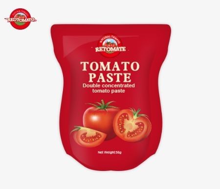 Groothandel stand-up sachet tomatenpasta, verkrijgbaar in 56g en 70g maten Biedt een puur product zonder toevoegingen