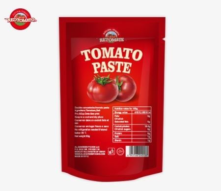 Fabriek-directe op maat gedrukte 70g stand-up zakjes voor tomatensaus pasta verpakking