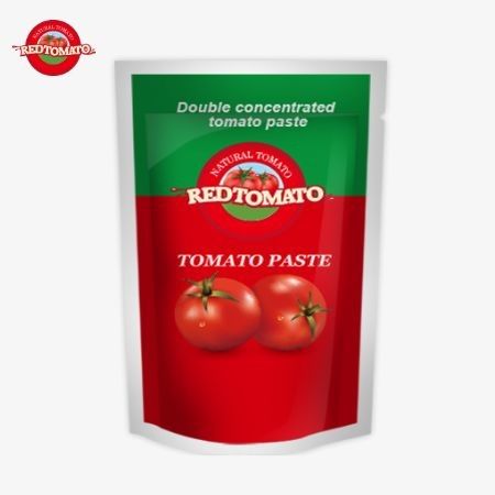 Stand-up zak met dubbel geconcentreerde tomatenpasta, 80 g, zuiverheid van 30% tot 100%