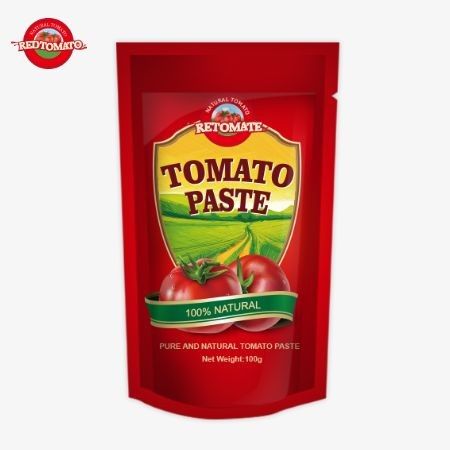 Premium kwaliteit 100g stand-up tomatenpasta uit een gerenommeerde fabriek in China.