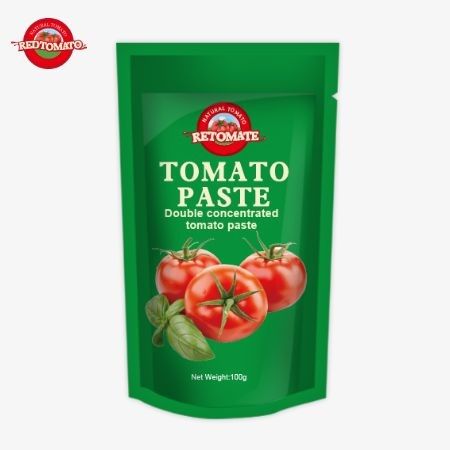 Hoogwaardige 100 g stand-up tomatenpasta van een gerenommeerde fabriek in China.