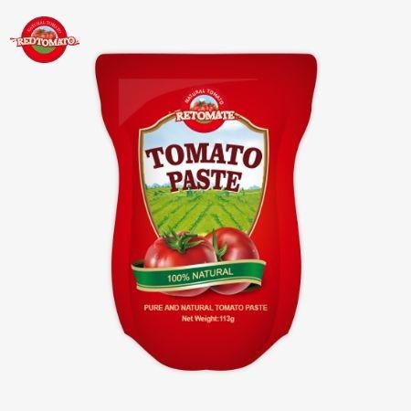 Tomatenpasta fabriek produceert 113g stand-up zakjes in overeenstemming met ISO HACCP BRC en FDA productie normen