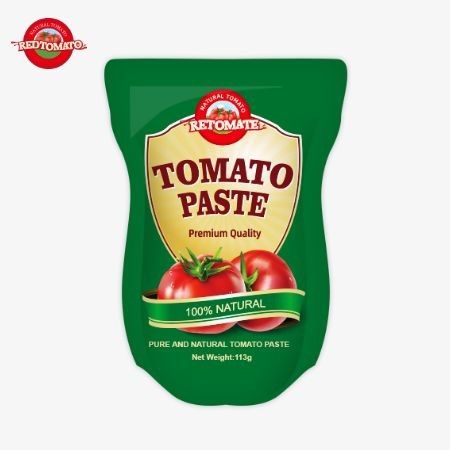 Tomatenpasta 113g Stand-up sachets in overeenstemming met ISO HACCP BRC en FDA productie normen
