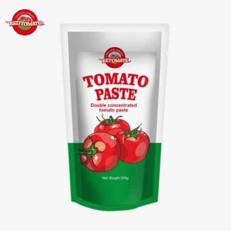 De 200 g stand-up zak van tomatenpasta voldoet aan ISO HACCP en BRC normen die de naleving van de fabrieksprijs verzekeren