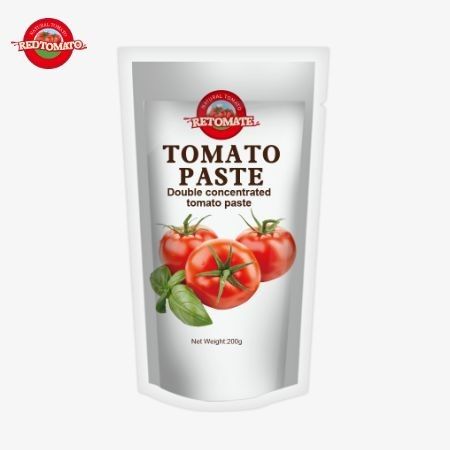 De 200 g stand-up zak tomatenpasta voldoet aan de ISO HACCP en BRC normen voor de naleving van de fabrieksprijs