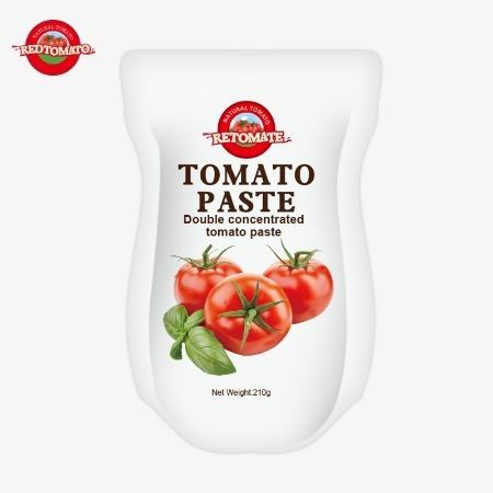 De productie van de 210 g stand-up sachet tomatenpasta voldoet aan de ISO HACCP BRC en FDA productie normen