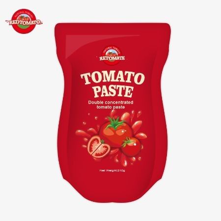 De 210 g stand-up zak van tomatenpasta voldoet aan de ISO HACCP BRC en FDA productie normen