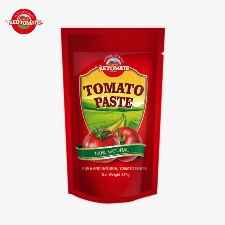 ISO Pouch Tomato Paste 227g Double Concentrated Tomato Paste met een zuiverheid van 30% tot 100%