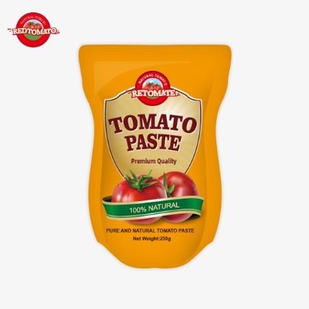 250 g tomatenpasta in een stand-up zak Zoet en Zuur, met 30%-100% zuiverheid
