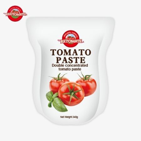 De 340g stand-up zak van tomatenpasta voldoet aan de ISO HACCP en BRC normen voor de naleving van de fabrieksprijs
