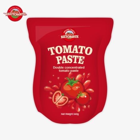 De 340 g stand-up zak tomatenpasta voldoet aan de ISO HACCP en BRC normen voor fabrieksprijzen