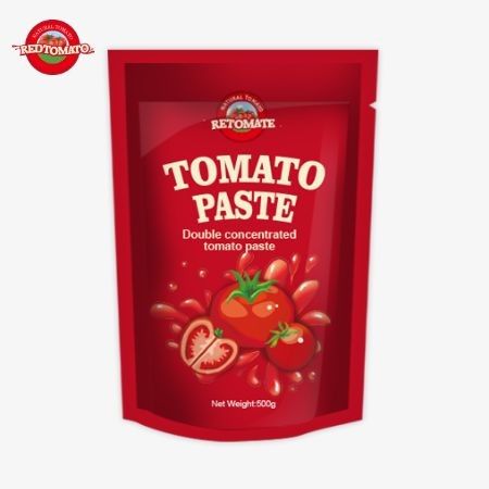De 500 gram stand-up zak tomatenpasta biedt praktische verpakking en heerlijke smaak