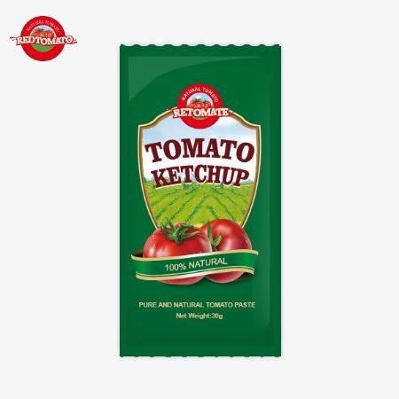 OEM Kleine zak Tomato Ketchup 30g Zoete en zure smaak Pure natuurlijke smaak ISO HACCP BRC FDAl normen