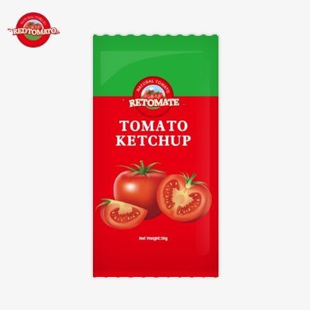 De 30g OEM kleine zak Tomato Ketchup biedt smaak met een zuivere, natuurlijke smaak Het voldoet aan ISO HACCP BRC en FDA normen