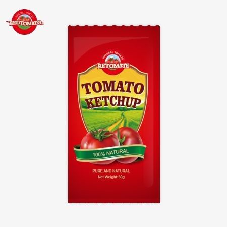 OEM 30g tomaten ketchup zak met pure natuurlijke smaak in overeenstemming met ISO HACCP BRC en FDA normen