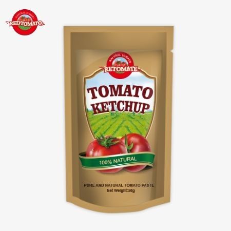Fabriek Originele ISO Sachet Ketchup 56g Pure natuurlijke smaak Zoete en zure smaak