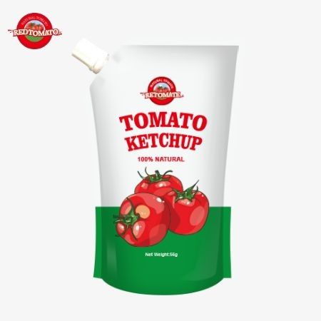 ISO-standaard 56 g zuivere ketchupzakjes met natuurlijke smaak, in overeenstemming met internationale productienormen