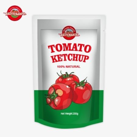 OEM 200g sachet ketchup met pure natuurlijke smaak, perfect voor China Factory Price