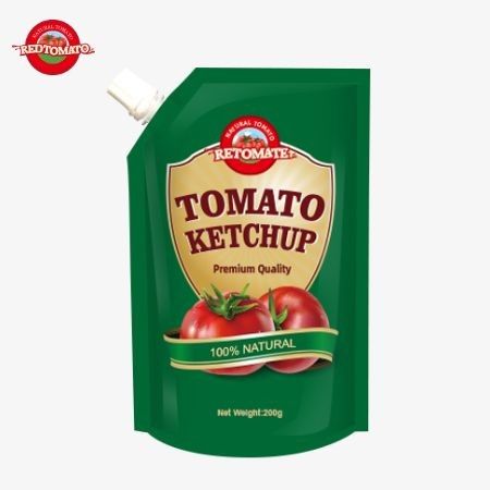 We produceren 200 gram ketchup zakjes die voldoen aan internationale normen en worden aangeboden tegen fabrieksprijzen
