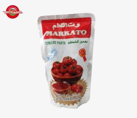 Hoogwaardige tomatenpasta zakjes verkrijgbaar Stand-up ontwerpen Dubbel geconcentreerd en met een gewicht van 70g