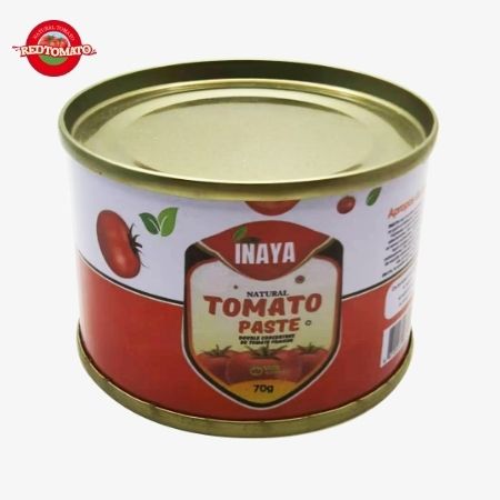INAYA 70g Tomatenpuree in blik  Hard open deksel  Brix 28-30% Geef merk en verpakkingsontwerp