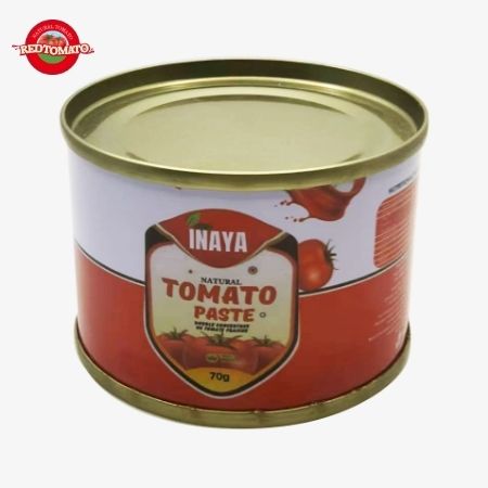 INAYA 70g Tomatenpuree in blik  Hard open deksel  Brix 28-30% Geef merk en verpakkingsontwerp