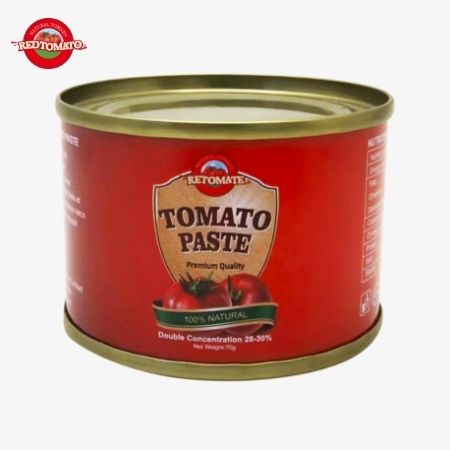 Retomate 70g Tomatenpasta in blik met Brix 28% 30% verkrijgbaar onder eigen merk Ook leverbaar met volledige merk- en verpakkingsontwerp diensten