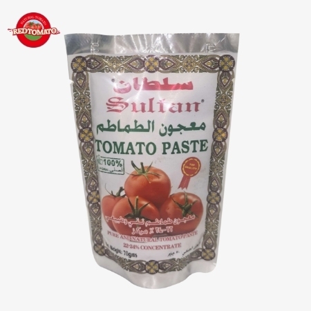 SULTAN merk hoogwaardige tomatenpasta zakjes verkrijgbaar stand-up ontwerpen dubbel geconcentreerd en met een gewicht van 70 g Brix 22 ∼24%