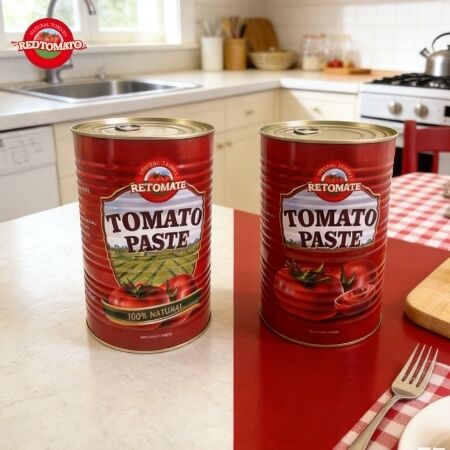 Hoge kwaliteit RETOMATE Tomatenpasta Met 4500g Bulk Verpakking 28-30 Brix Verpakking Type