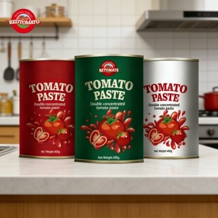 China levert 400 g tomatenpasta in blikken, die strikt voldoet aan wereldwijde voedselveiligheidstandaarden