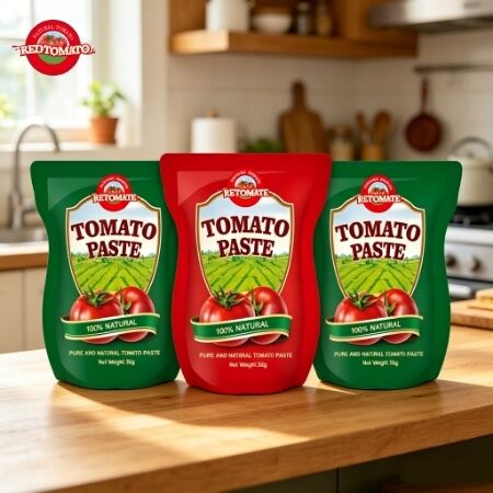 Wij leveren groothandel staande sachet tomatenpuree in maten van 56g en 70g, leveren pure natuurlijke tomatenpuree zonder kunstmatige toevoegingen