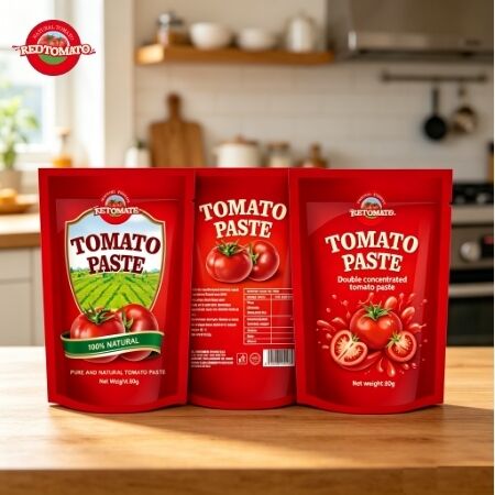 Dubbele geconcentreerde tomatenpasta 80g Stand-up pouch met 30-100% zuiverheid voor veelzijdig koken