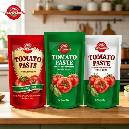 100 g stand-up sachet natuurlijke tomatenpasta van hoge zuiverheid voor koken en recepten