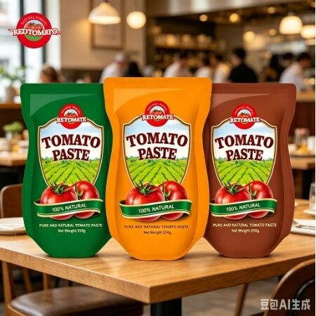 210 g stand-up sachet tomatenpasta ISO HACCP BRC FDA gecertificeerd met Xinjiang Premium kwaliteit