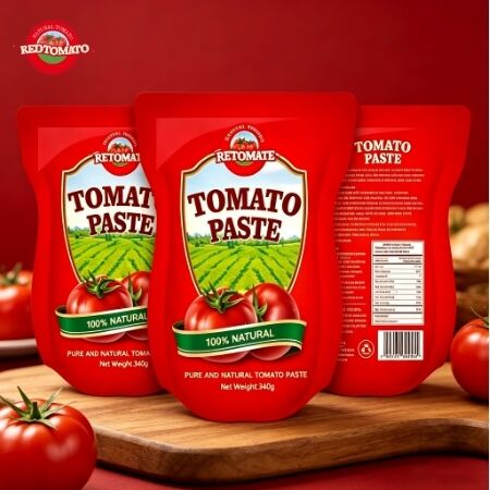 340 g Stand-up sachet tomatenpasta met ISO, HACCP, BRC certificeringen en drievoudige concentratie