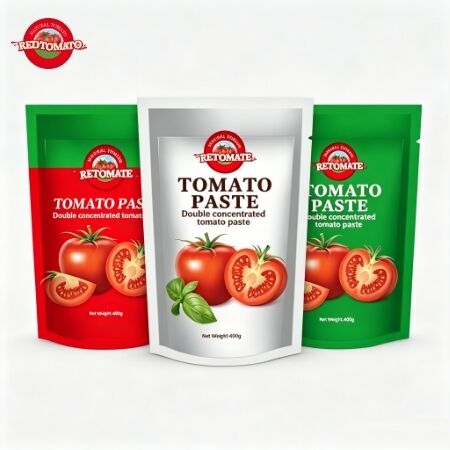 400 g stand-up sachet tomatenpasta met 30%-100% zuiverheid en zoete en zure smaak